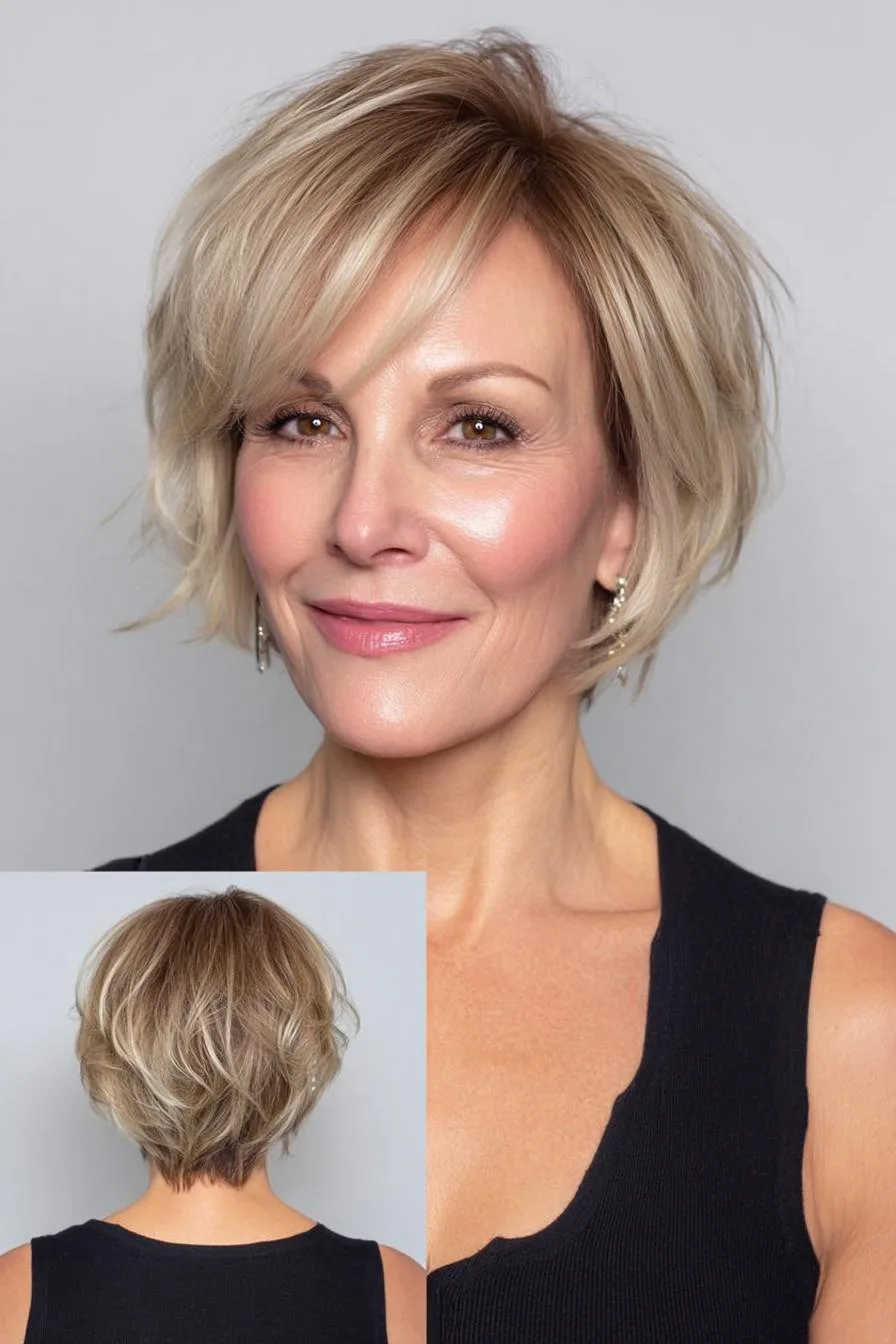 Chin Length Blonde Layered Bob