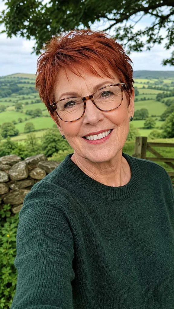 Choppy Copper Red Pixie With Piecey Crown