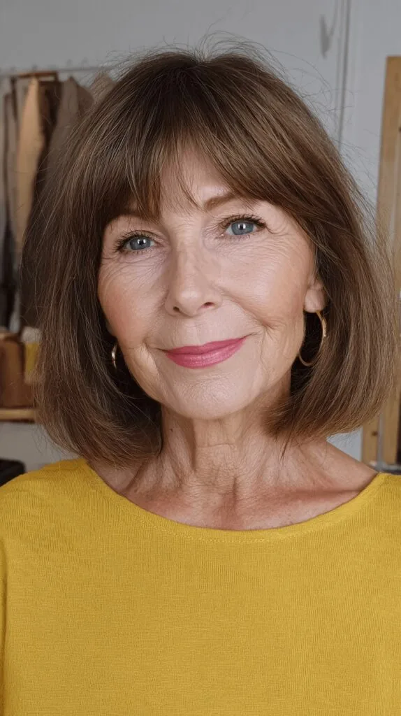 Classic Bob with Soft Curtain Bangs