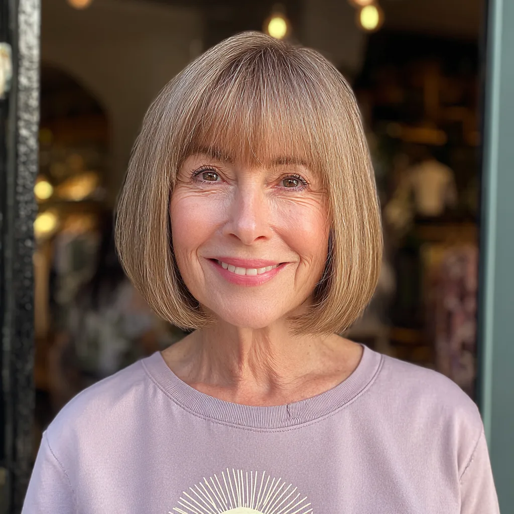 Classic Bronde Bob with Subtle Framing Layers