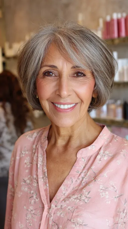 Classic Layered Mushroom Bob with Soft Volume