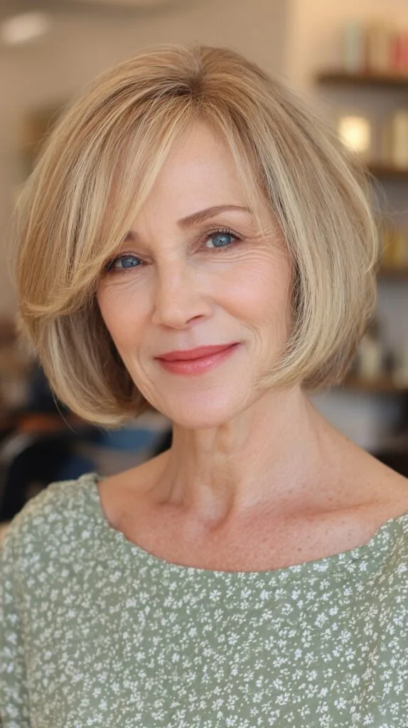 Classic Light Blonde Bob with Soft Contouring