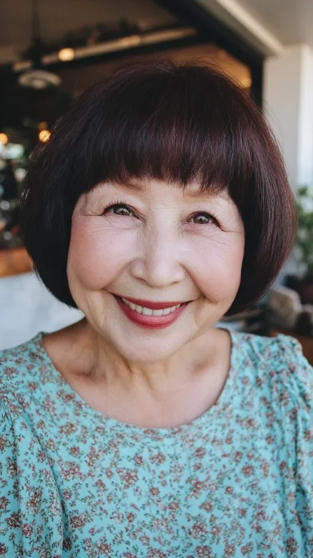 Classic Rounded Mushroom Bob with Subtle Textured Layers