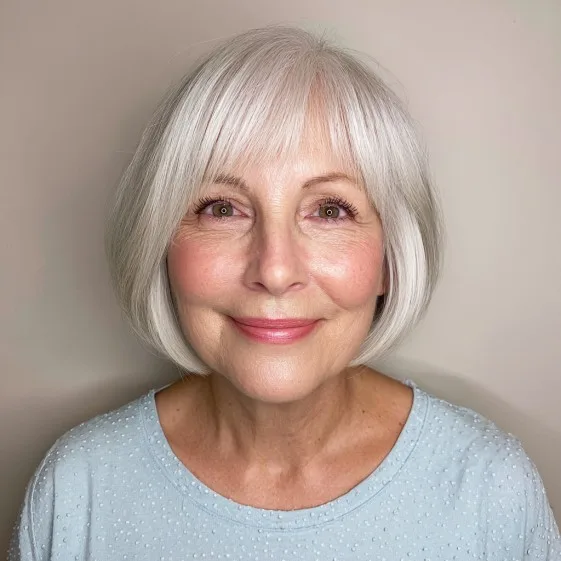 Classic Silver Bob with Soft Rounded Edges