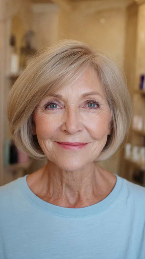 Classic Soft Blonde Bob with Gentle Layers