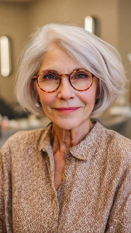 Classic Soft Silver Mushroom Bob with Gentle Movement