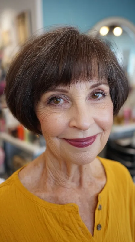 Classic Textured Mushroom Bob with Subtle Volume