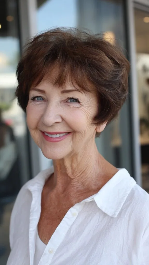 Classic Tousled Layered Bob for Mature Hair
