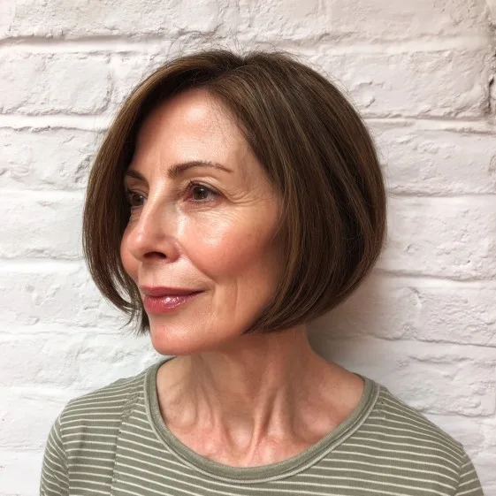 Contemporary Chin-Length A-Line Bob with Subtle Layers