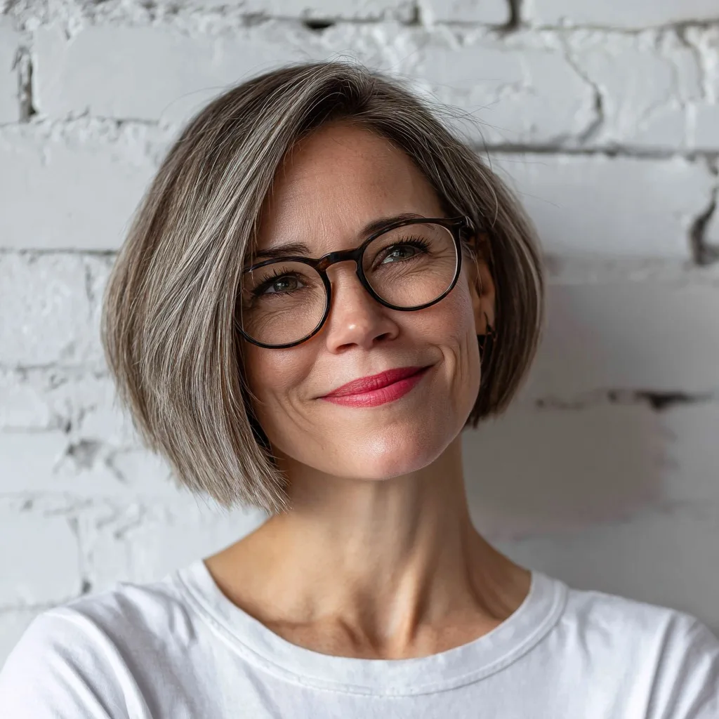 Contemporary Textured Grey Bob with Soft Layers