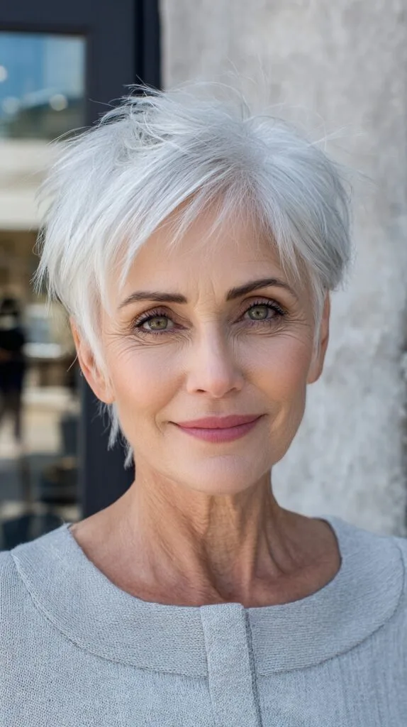 Cropped Silver Pixie with Choppy Micro-Layers