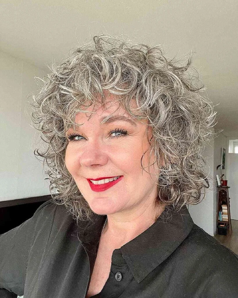 Curly Shag Hairstyle for Square Faced Individuals