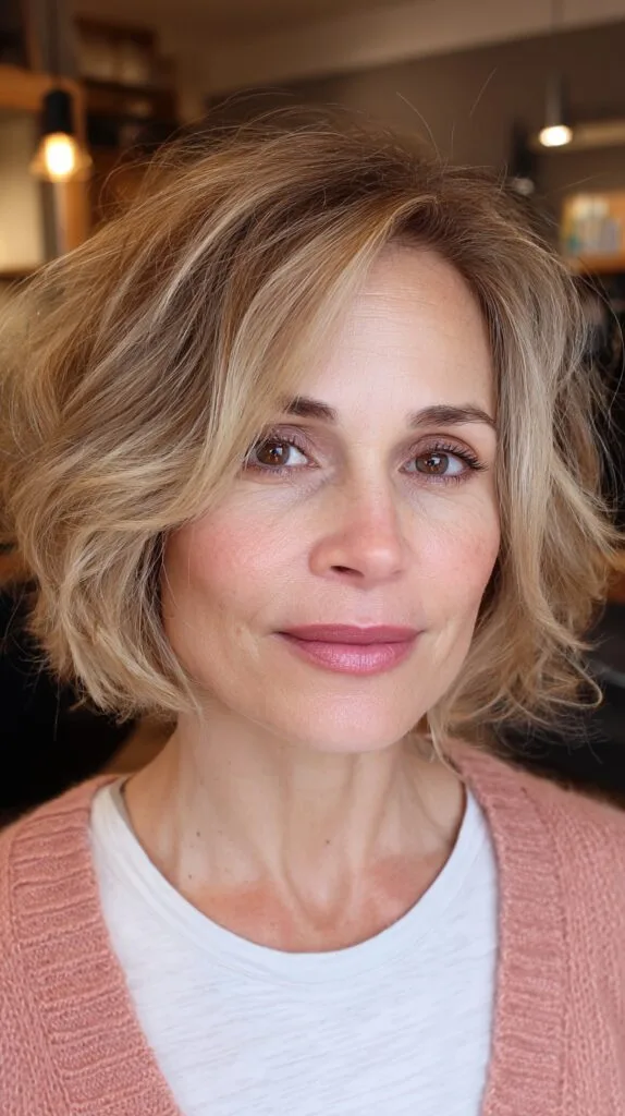 Dynamic Blonde Textured Waves with Light Highlights