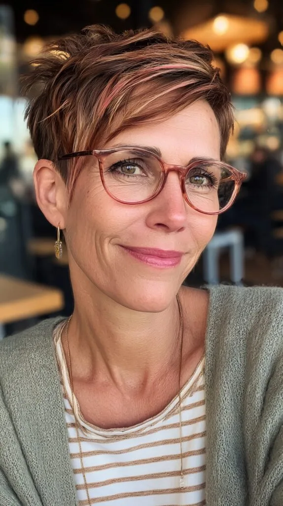 Dynamic Cinnamon Tousled Pixie