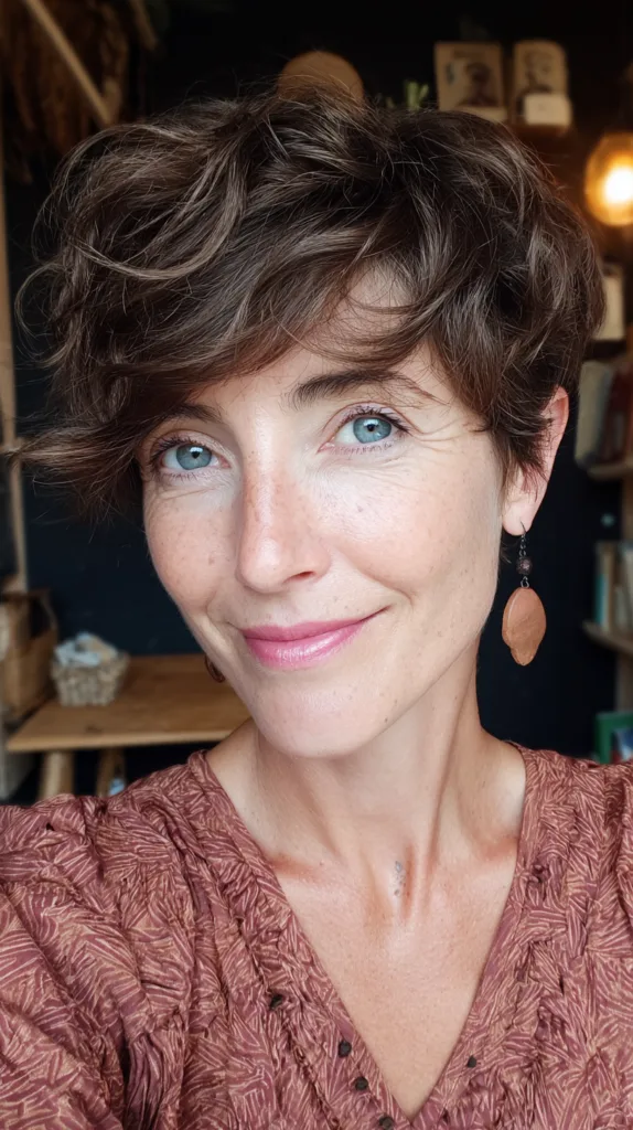 Dynamic Wavy Pixie Cut with Soft Volume