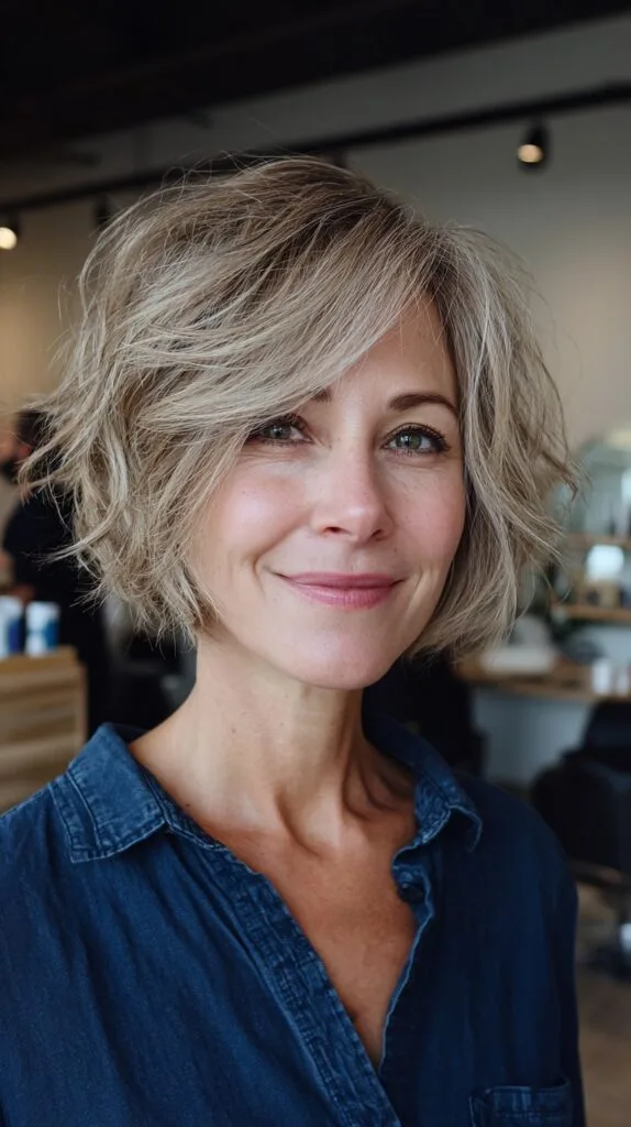 Effortless Choppy Bob with Textured Layers