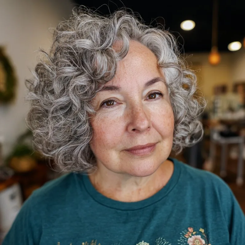 Effortless Curly Bob with Soft Layers