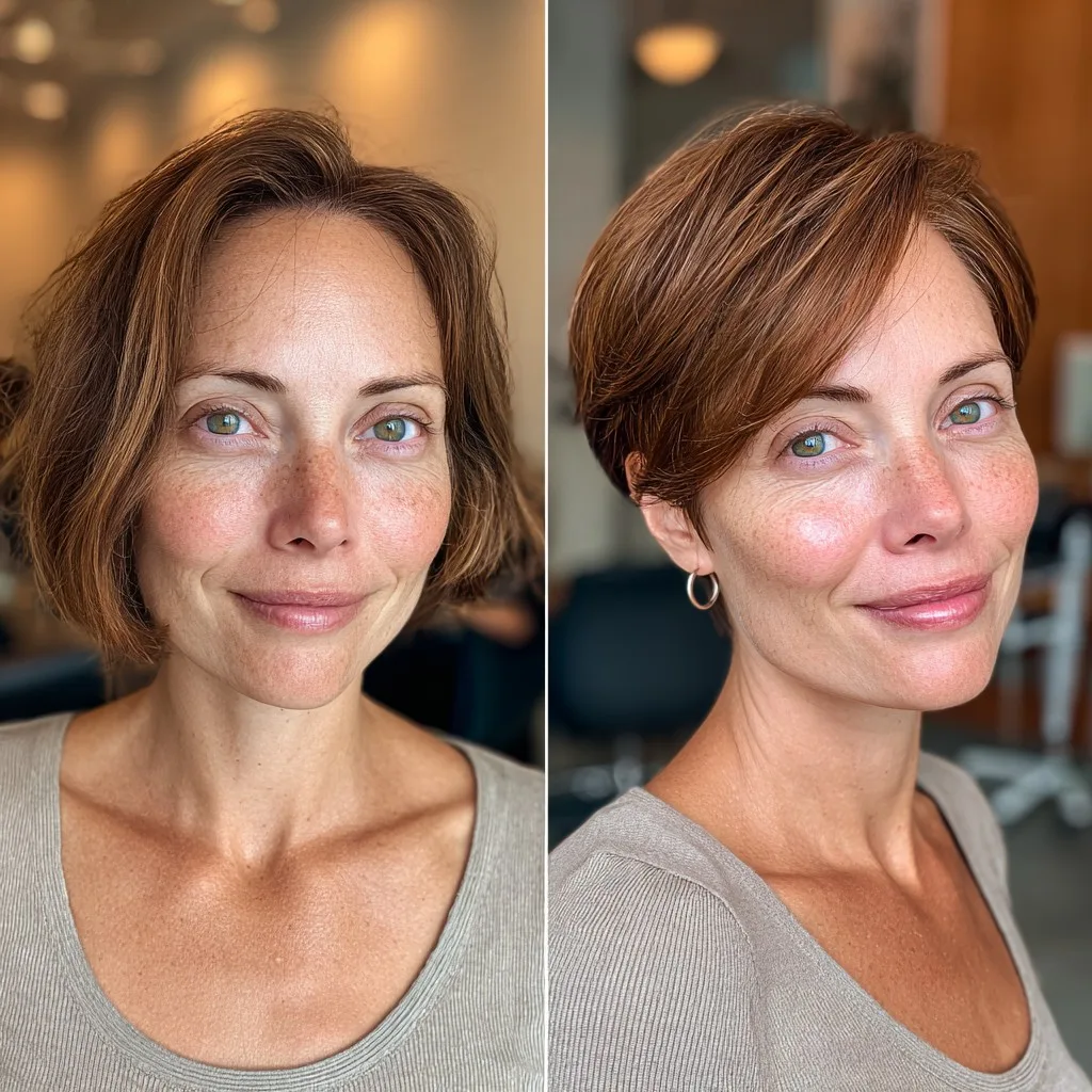 Effortless Tousled Bob with Deep Side Part