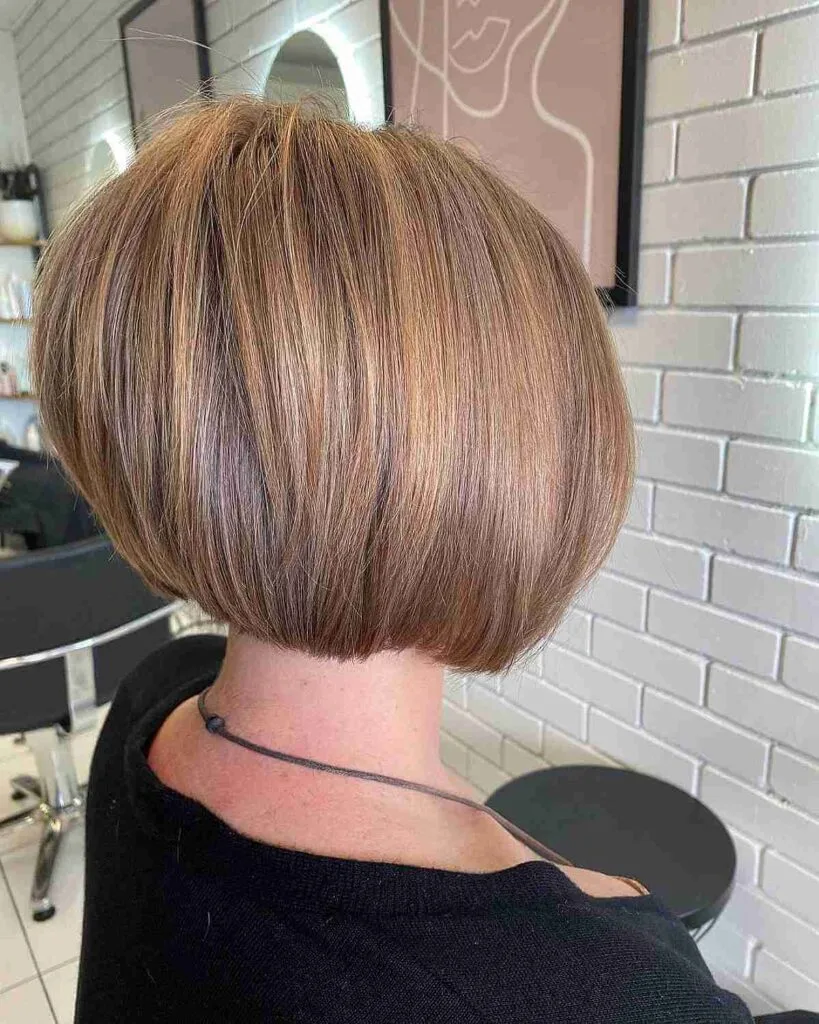 Elegant Concave Bob Hairstyle for ladies past 70