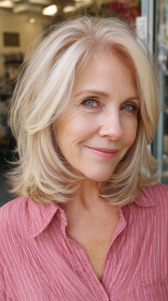 Elegant Feathered Shoulder-Length Cut