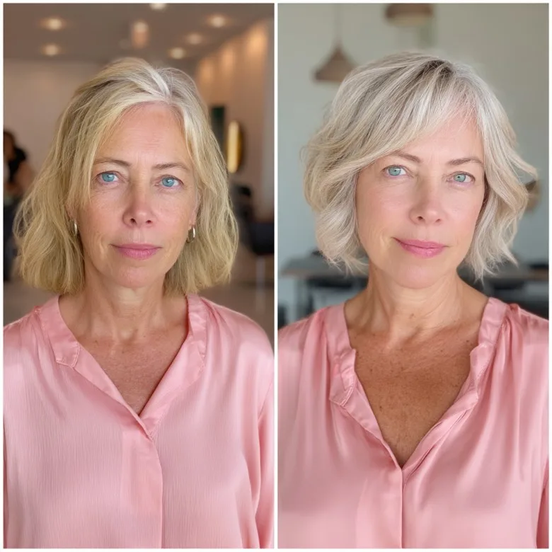 Elegant Layered Bob with Face-Framing Bangs