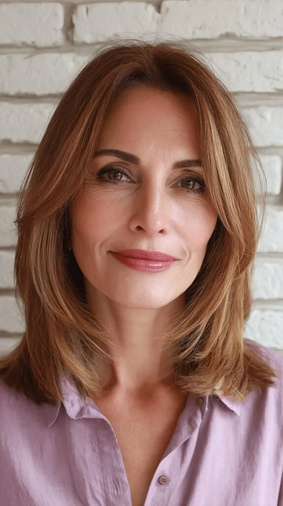 Elegant Layered Cut with Face-Framing Highlights