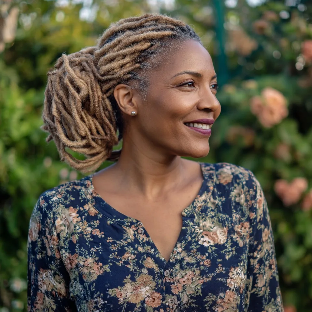 Elegant Long Locs with Subtle Ombre Highlights