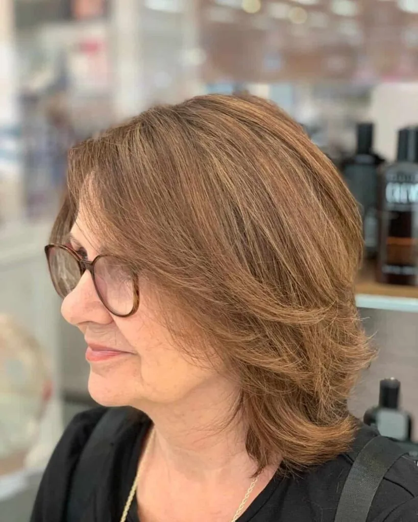 Elegant Medium-Length Hairstyle for Women Over 70