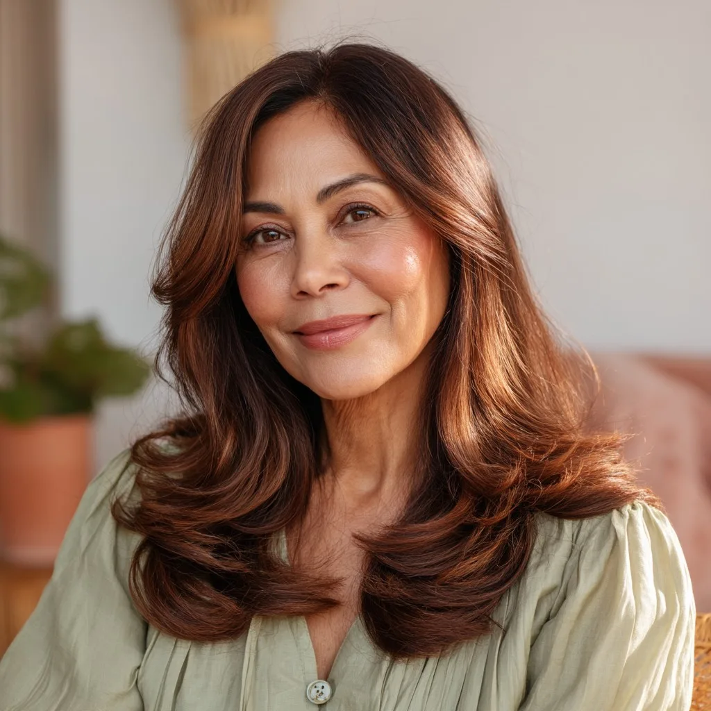 Elegant Reddish Brown Voluminous Layers