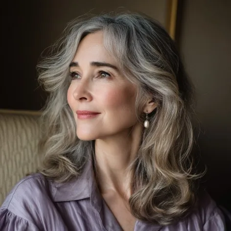 Elegant Soft Waves with Subtle Dimension for Women Over 50