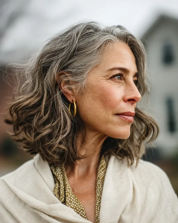 Elegant Soft Waves with Subtle Highlights for Women Over 50