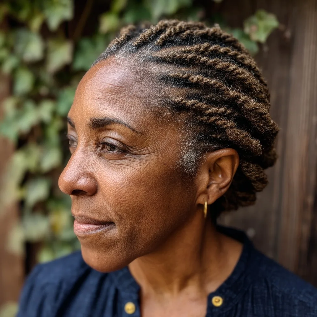Elegant Twisted Braid Style for Mature Women
