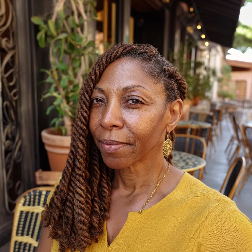 Elegant Twisted Locs for Mature Women