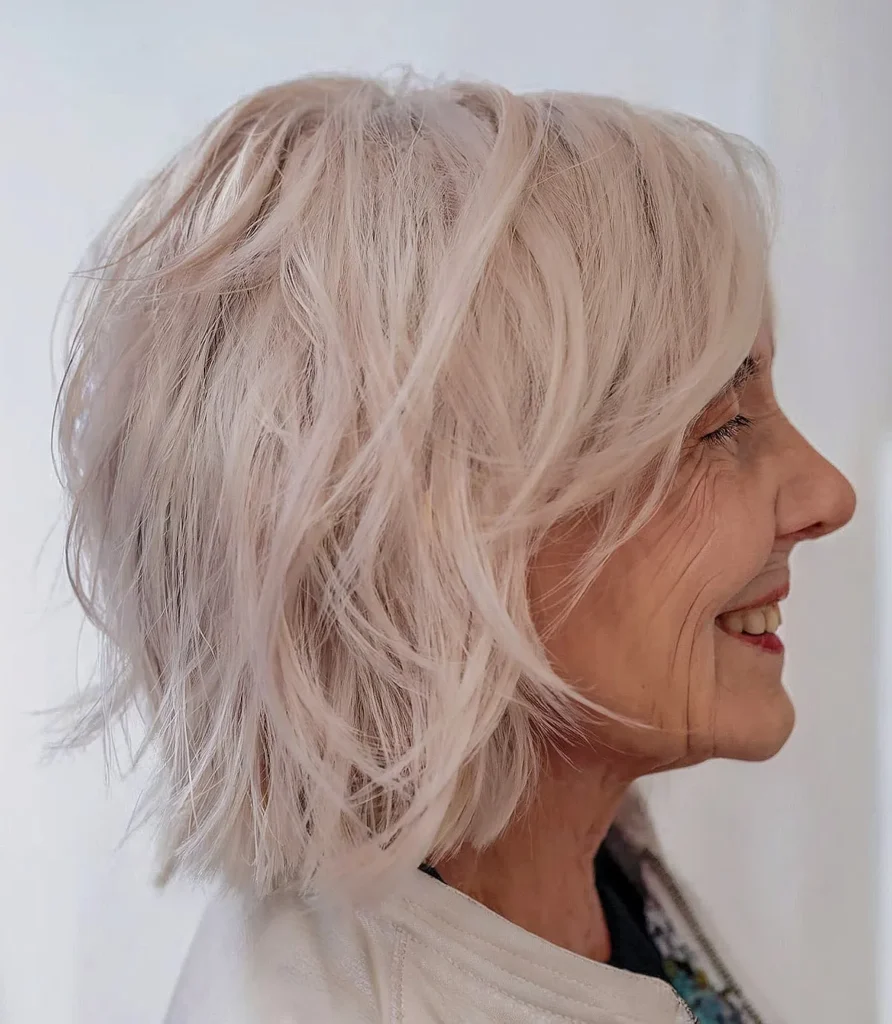 Elegant Wispy Bob Style for Mature Women with Fine Hair