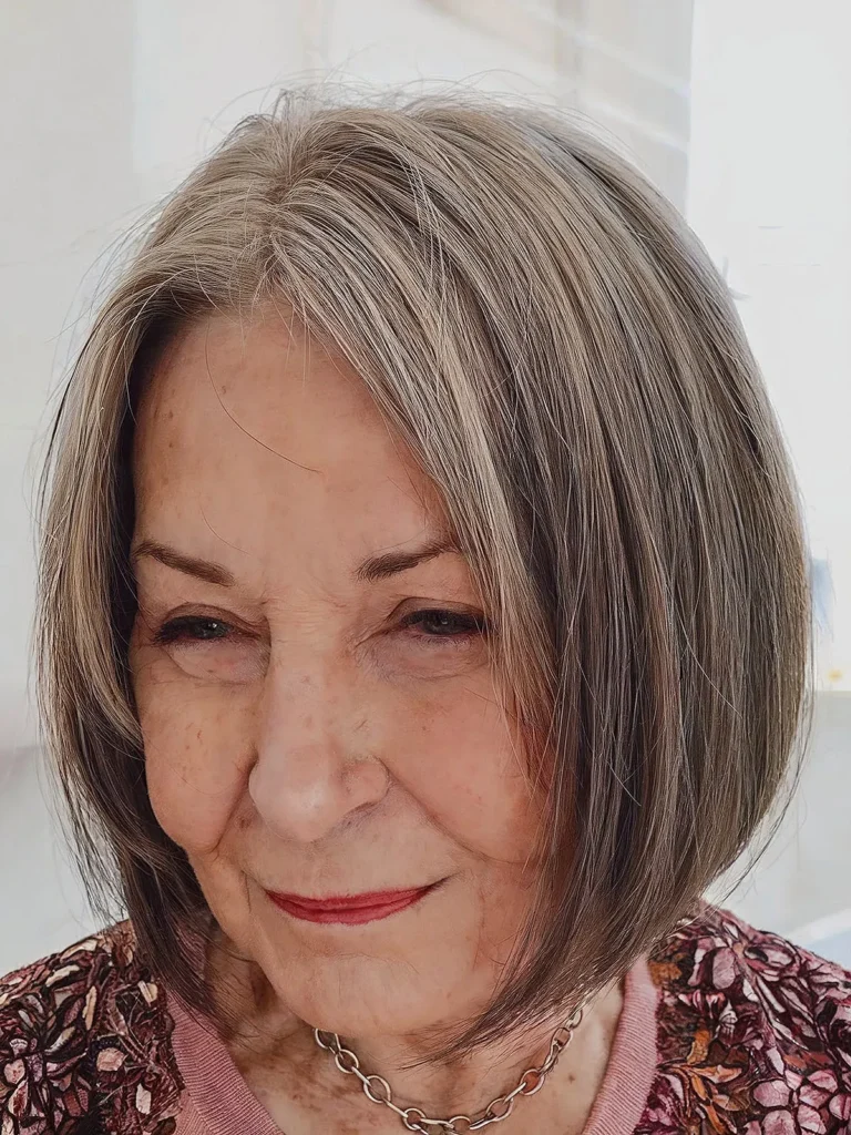 Elegantly Smooth Bob for Women 70 and Over