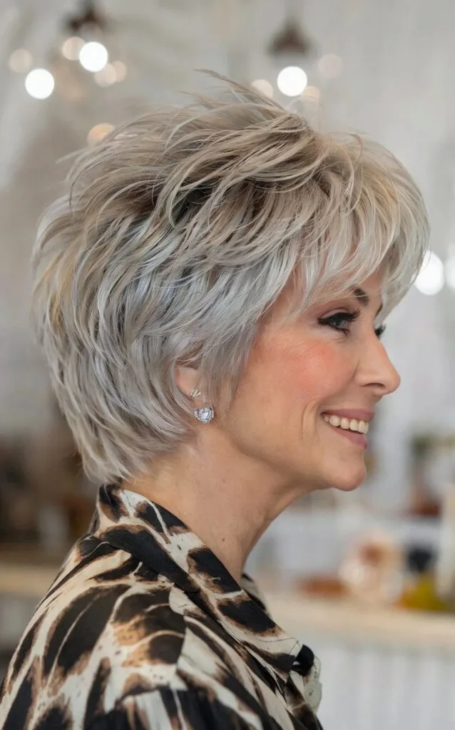 Extra Short Hair with Feathered Piece-y Layers for Women over 60