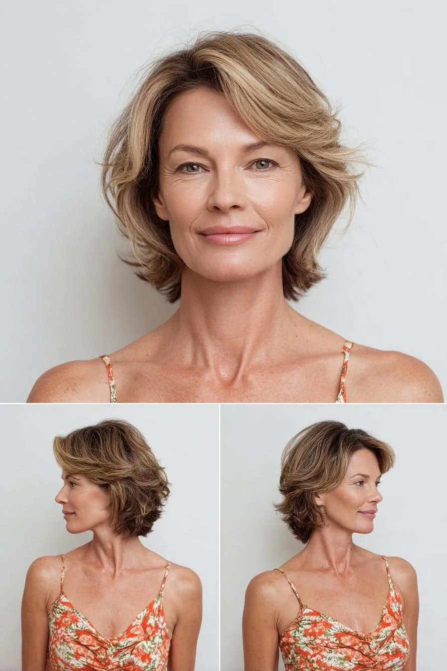 Feathered Bob Framing Beauty
