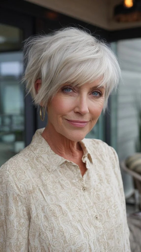Feathered Platinum Pixie-Bob with Side-Swept Micro-Bangs