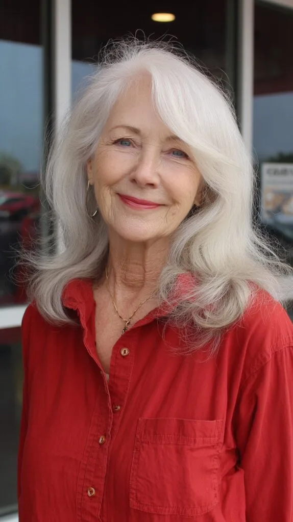 Flowing Silver Waves with Gentle Graduated Layers
