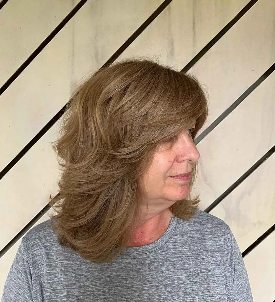 Framing Layers and Side-Swept Bangs on a Shag
