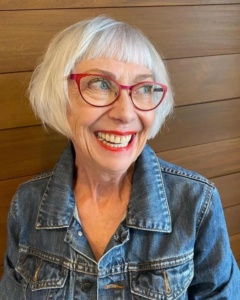 French Bob for Classy Women with Glasses