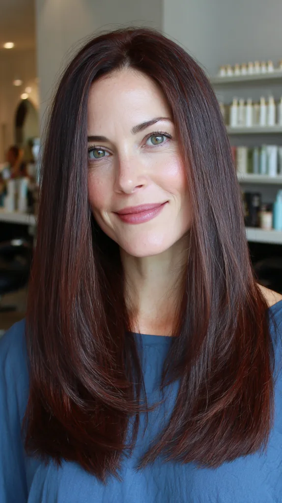 Glossy Shoulder-Length Cut with Subtle Face Framing