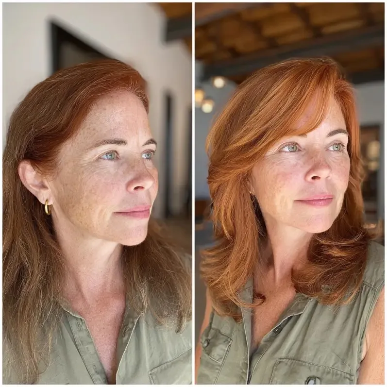Gorgeous Layered Auburn Cut with Soft Waves