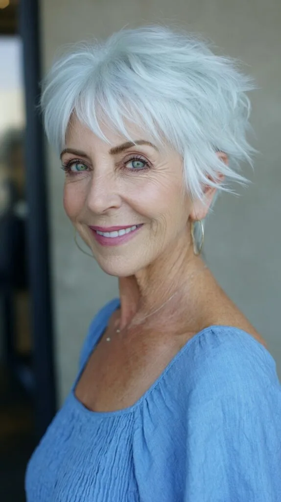 Ivory-White Feathered Pixie with Airy Crown