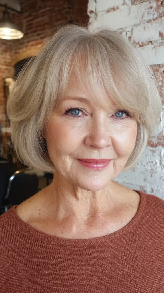 Light Blonde Rounded Bob with Soft Layers