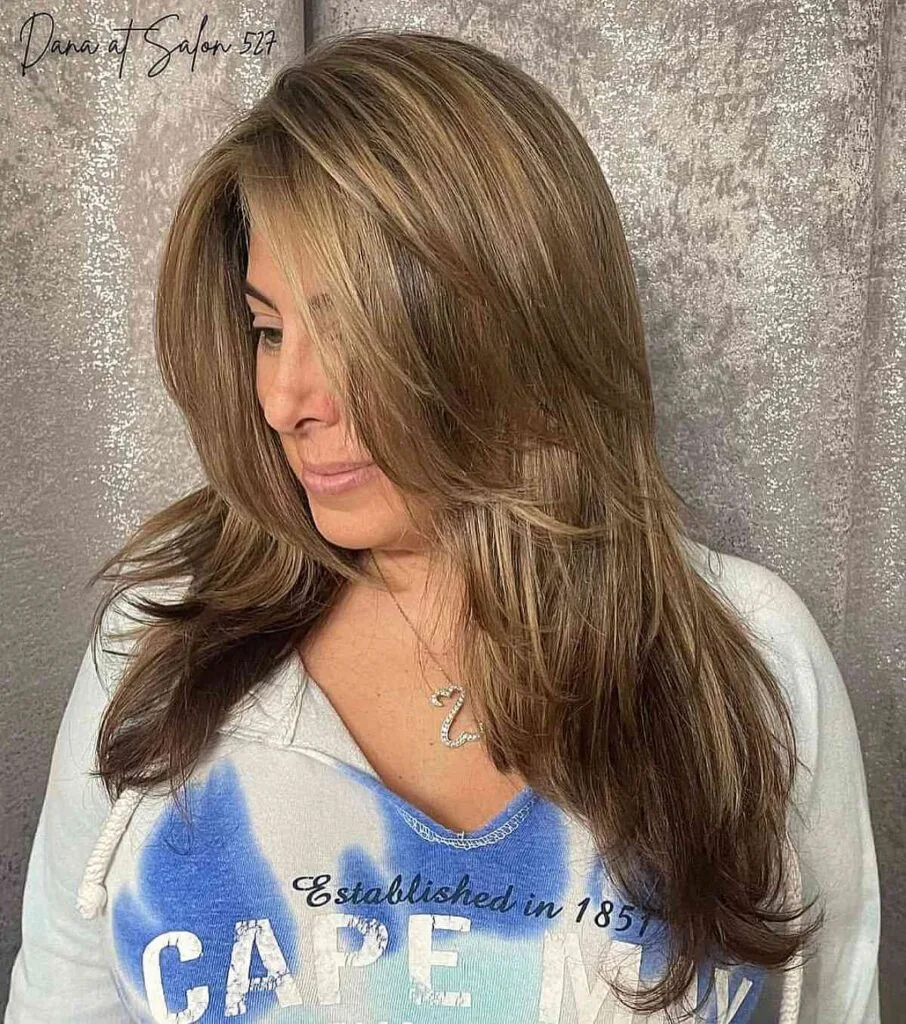 Long Haircut with Face-Framing Layers for women past 40