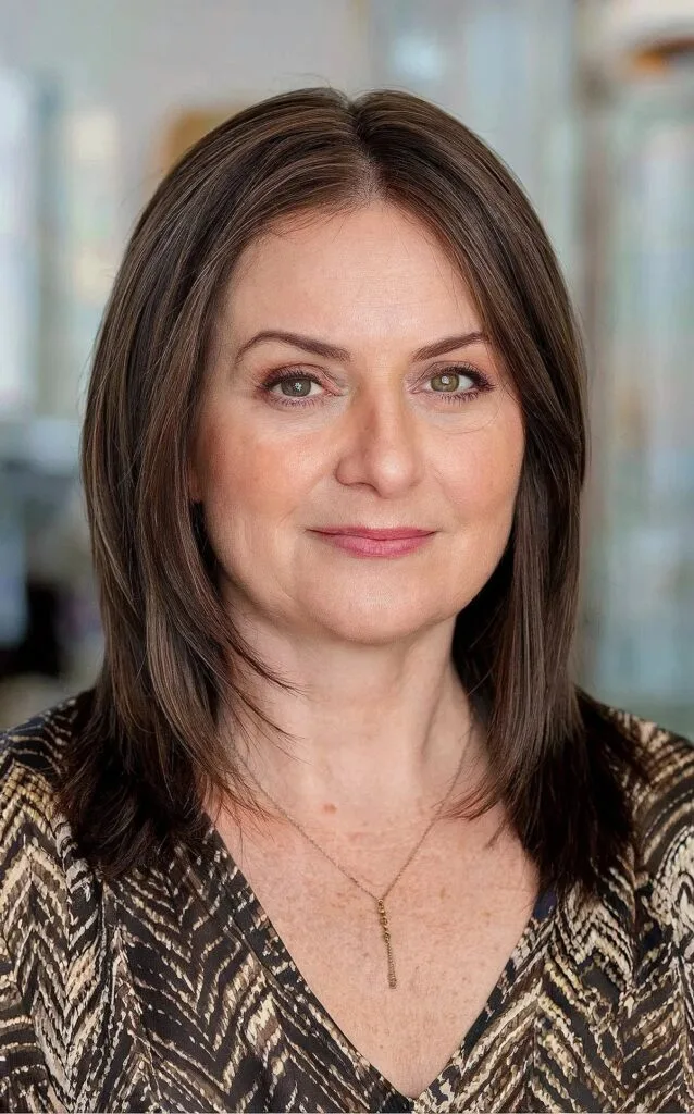 long layered bob for women past fifty