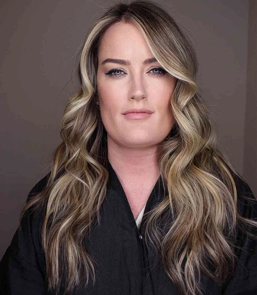 Long Side-Parted Hair with Subtle Layers for ladies past forty