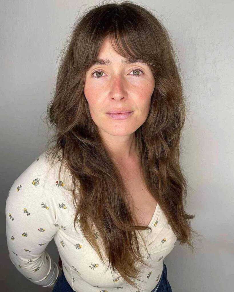 Long Soft Shag for Women with Long Faces Over Forty