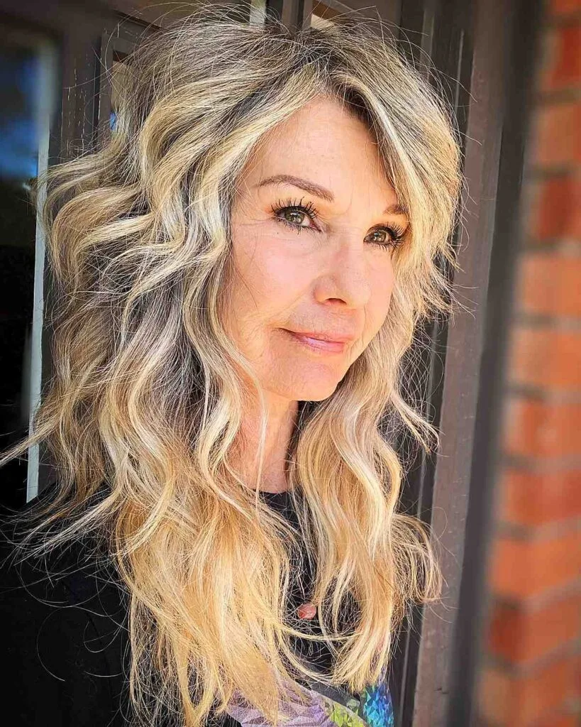 long thick hair with a side part
